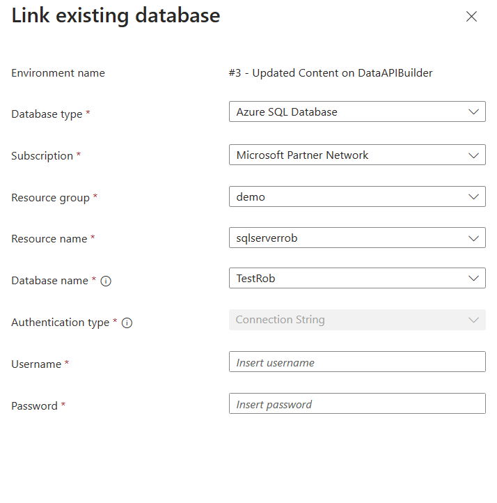 Link exising Database